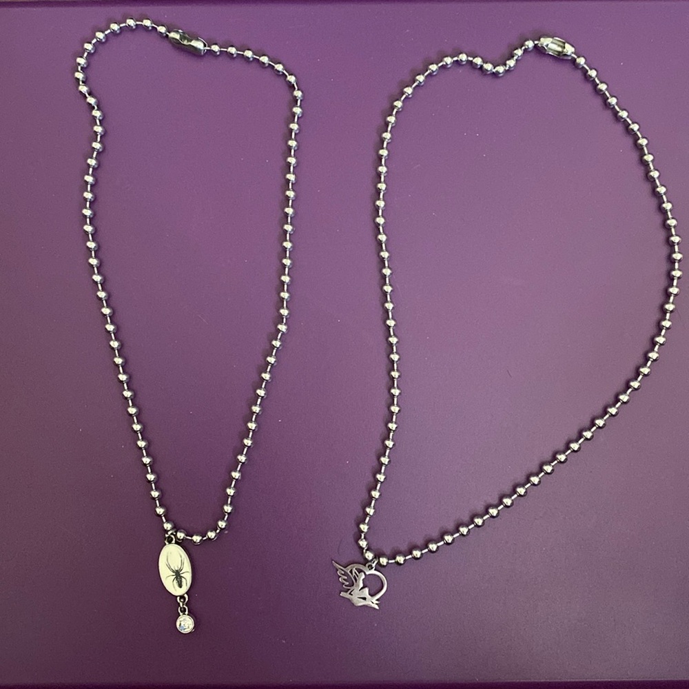 Emo Grunge y2k Stainless Steel Necklace 2 Pack